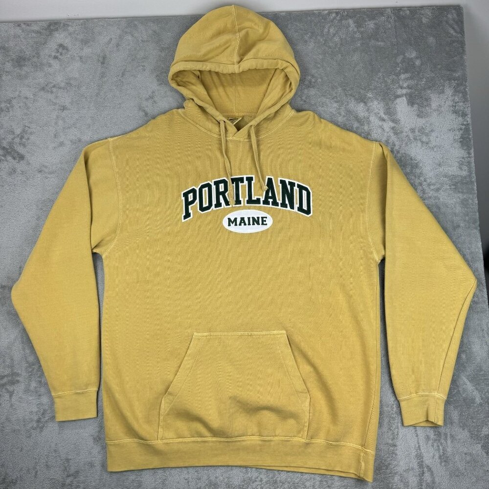 Comfort Colors Oversized Hoodie XL Portland Maine Stitched Sweatshirt Pullover